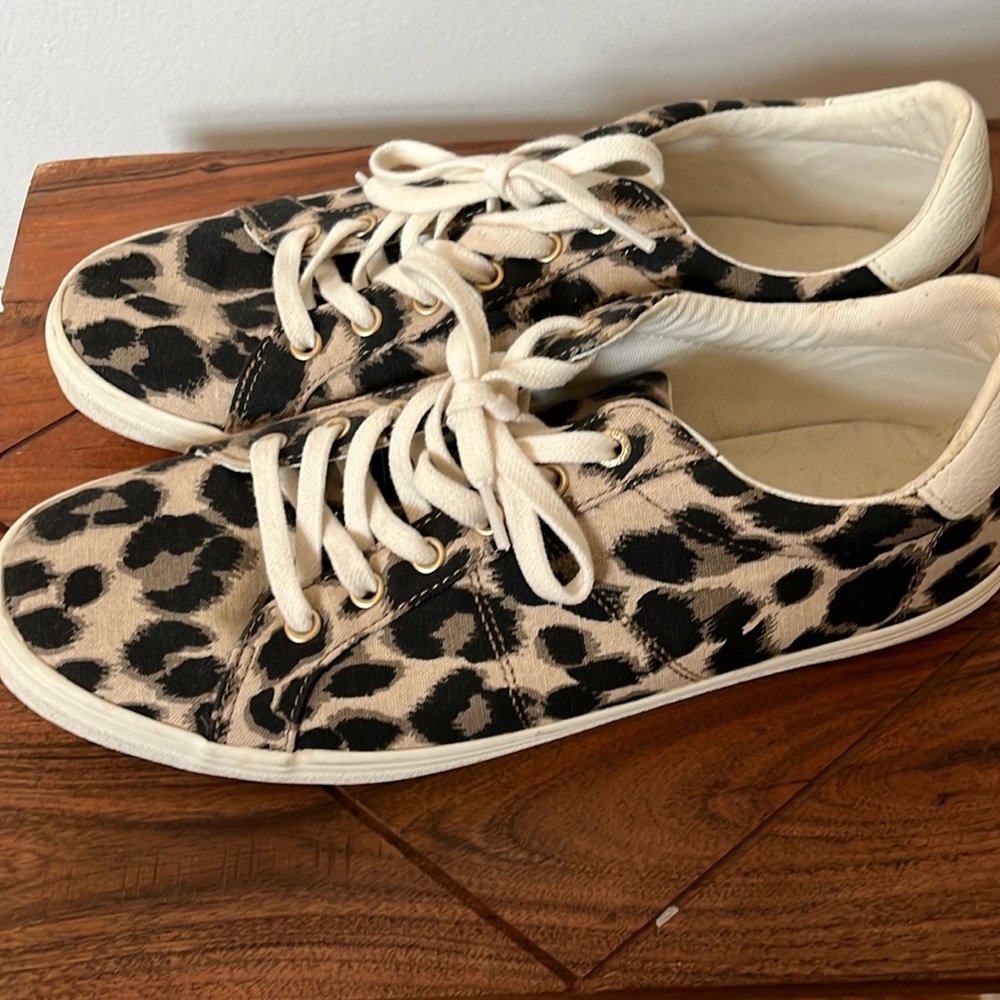 Gently worn animal print sneakers